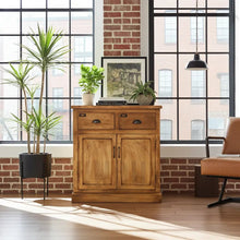 Commode rustique en bois de manguier avec finition patinée naturelle